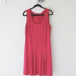 Jones New York Pink Sleeveless Scoop Neck Pleated Front Dress Size 12